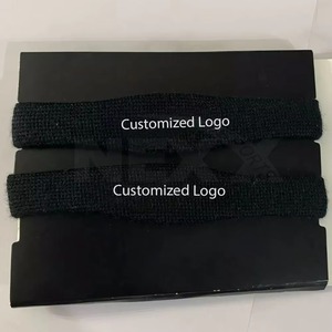 Bandeau de sport noir tissé personnalisé avec logo, largeur 4,5 cm, antidérapant, couleur unie, ajustement universel pour l'exercice et toutes les saisons - Product Image 5