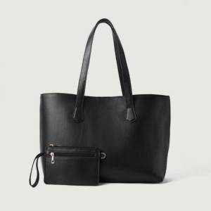 Custom Fashion Designer PU Leather Unisex Casual <b>Tote</b> Bags with Zipper Closure Waterproof Removable Strap - Product Image 2