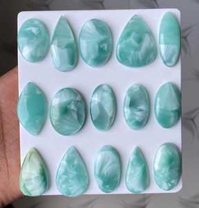 Natural Hemmimorphite Agate Blue Wholesale Lot Cabochon Loose Jewelry Custom Order Fully Recommended High Quality MAHNAJ GEMS - Product Image 2