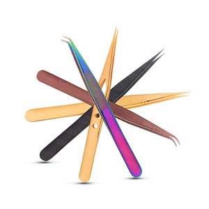 Pinzas para Extensión de Pestañas de Volumen, Herramientas Profesionales de Acero Inoxidable Antiestáticas, Marca Personalizada OEM, Venta al por Mayor - Product Image 3