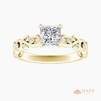 Bague élégante en moissanite taille princesse avec micro-incrustation pour femme, plaquée or, idéale pour fiançailles, mariage, anniversaire, cadeau, style américain