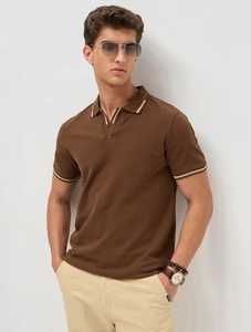 T-shirt uni pour hommes, décontracté, en coton, col rond, demi-manches, confortable, respirant, léger, à porter au quotidien - Product Image 6