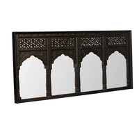 Miroir mural multi-panneaux élégant pour salle à manger, avec détails sculptés ornementaux et esthétique vintage haut de gamme