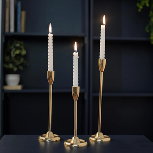 Iron Gold Polished Handmade Durable Portable Elegant Candlestick Holder Tabletop Decor for Valentine's <b>Day</b> Christmas Special - Product Image 2