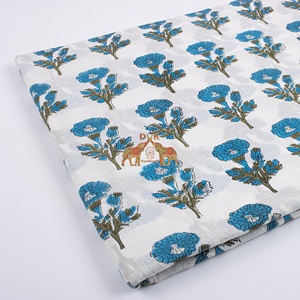 Vente en gros floral moderne dernière collection de fleurs indiennes bloc de main imprimé beau tissu vente en gros coton d'été - Product Image 2