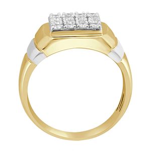 แหวนผู้ชายทองคำ 14K ประดับเพชรทรงเหลี่ยมเพาะเลี้ยงในห้องปฏิบัติการ - Product Image 1