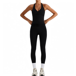 SPINE <b>CRAFT</b> Women's Tank Shorts Sleeveless High Waist Tummy Control Workout Activewear Seamless Scoop Neck Yoga <b>Set</b> - Product Image 2