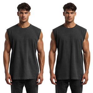 Camiseta sin Mangas TACTICAL STANDARD Personalizada para Hombre, de Algodón Lavado de 160g, Transpirable, Cuello Redondo, Tejido de Punto, Premium, para Gimnasio - Product Image 3