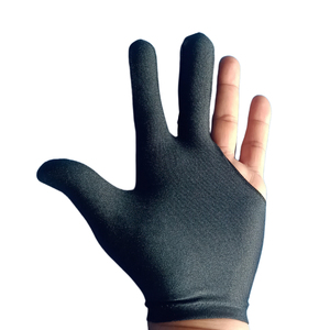 Gants de snooker personnalisés Geo Brothers de haute qualité, noir pur, respirants, en spandex, sans doigts, fermeture auto-agrippante, légers, unisexes - Product Image 3
