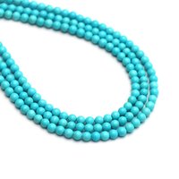 Perles rondes en turquoise Sleeping Beauty AAA de 4 mm, pierres précieuses d'Arizona, perles naturelles en vrac pour la fabrication de bijoux en gros