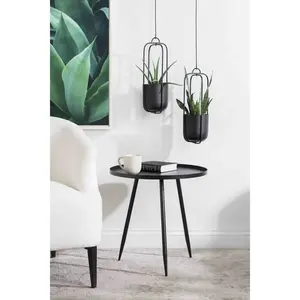 Pot suspendu en métal noir pour plantes d'intérieur, support de plafond, décoration moderne pour la maison, style minimaliste, vente en gros OEM, achat en gros, contemporain - Product Image 3