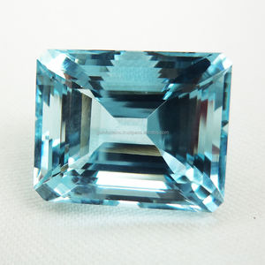 Aigue-marine bleue naturelle grande taille émeraude de haute qualité calibrée en vrac aigue-marine faisant des bijoux précieux bleu ciel aigue-marine - Product Image 6