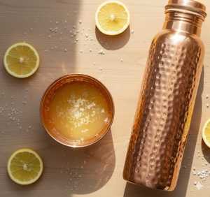 Ayurveda 100% Pure Hammered <b>Copper</b> Water <b>Bottle</b> Ayurvedic Detox <b>Drinking</b> <b>Bottle</b> , Eco Friendly Reusable <b>Copper</b> Drinkware - Product Image 4