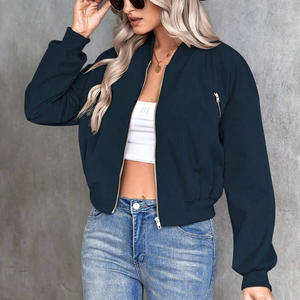 แจ็คเก็ตบอมเบอร์ผู้หญิงสไตล์คลาสสิก ปักโลโก้ตามสั่ง พิมพ์ลาย กันน้ำ ระบายอากาศได้ดี เสื้อผ้าแฟชั่นสำหรับขายส่ง - Product Image 4