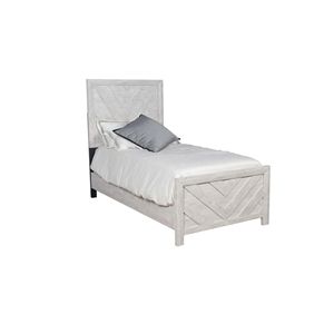 Letto Singolo in Stile Moderno con Struttura in Legno Grigio - Product Image 2