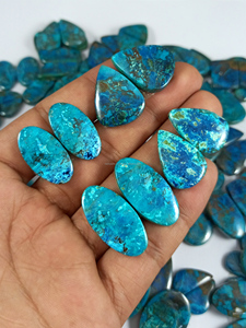 <b>Top</b> Quality Natural Shattuckite Gemstone Pairs Cabochon Pair Bulk Wholesale Price Lot Healing Shattuckite for Jewelry Making - Product Image 6