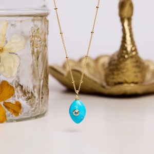 Pendentif Marquise Turquoise Pierre Naturelle Vintage Argent 925 Bijou de Fiançailles Cadeau pour Elle Maman Épouse Sœur Demoiselle d'honneur Certifié - Product Image 3