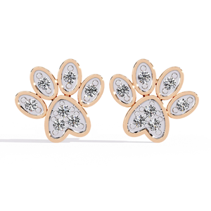 AJRETAIL 0.18ct Natural Diamond <b>Earrings</b> 14K Gold Round Brilliant Cut HI Color VS-SI Clarity <b>Cute</b> Style - Product Image 2