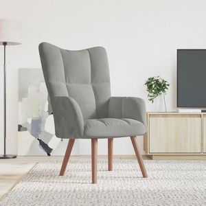 Sillón de Salón Relajante de Terciopelo Gris Claro - Product Image 1