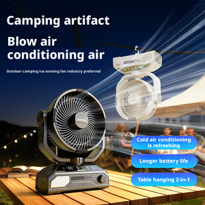 Mini Enfriador y Ventilador, Enfriador de <span class=keywords><strong>Aire</strong></span> para Camping, Ventilador con <span class=keywords><strong>Salida</strong></span> de <span class=keywords><strong>Aire</strong></span> Frío para Reuniones al <span class=keywords><strong>Aire</strong></span> Libre - Product Image 2
