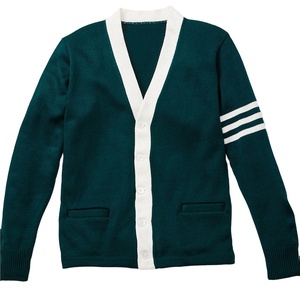 Top Trending University Knitted Lace Patchwork <b>Cardigan</b> <b>Sweater</b> Custom Logo Breathable Winter Wool/Nylon Men - Product Image 1