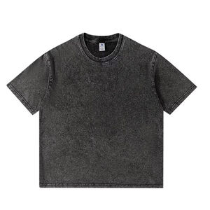 T-shirts de haute qualité en coton lavé à manches courtes pour hommes, coupe ample vintage, t-shirt délavé à l'acide, t-shirt surdimensionné, design personnalisé - Product Image 1