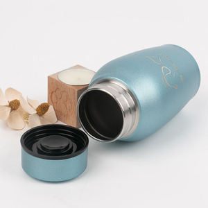 Teardrop Stainless Steel Pet <b>Urn</b> 400ml Airtight Memorial Keepsake for Dog Ashes Modern Design Blue Color - Product Image 3