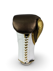 Gants d'entraînement No Boxing No Life Marron Métallisé Blanc & Or Métallisé à Lacets pour Adultes Respirants Gants de Boxe Mexicains - Product Image 4