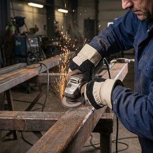 Premium <b>Cow</b> Split Leather Work Gloves Heavy Duty Protective Safety Gloves With Durable Canvas Back & Cuff For Construction - Product Image 4