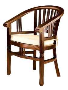 Fauteuil Batavia traditionnel en bois massif écologique avec assise en similicuir, empilable, pour intérieur/extérieur, idéal pour la détente - Product Image 4