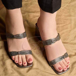 Escarpins à talons carrés hauts, à enfiler, à double bride, pour l'extérieur, en similicuir léger, pour mariage, tendance mode, haute qualité - Product Image 2