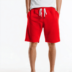 Shorts en molleton de coton pour homme, style streetwear, couleur unie, avec poches, pour le sport et le jogging. - Product Image 4