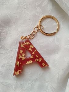 Custom Resin <b>Alphabet</b> Letter Keychain – Unique Handmade Initial Keyring with Decorative Resin Design, Personalized Bag Charm - Product Image 1