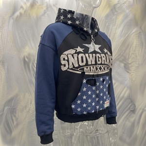 เสื้อฮู้ดโอเวอร์ไซส์ผู้ชาย Snowgrace ผ้าเฟรนช์เทอร์รี่ พิมพ์ลายโลโก้ด้านหน้า สไตล์สตรีทแวร์ เสื้อกันหนาว - Product Image 2