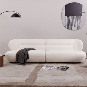 YP40116W stile moderno bianco soggiorno divano curva Design circolare per uso ufficio o camera da letto - Product Image 4