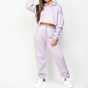 Ensemble de survêtement hiver 2026 100 % coton, vente en gros, ensemble 2 pièces pour femme, survêtement oversize avec sweat à capuche et pantalon pour femme - Product Image 3