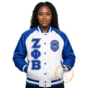 Veste universitaire personnalisée Zeta Phi Beta, vêtements de sororité, satin respirant de haute qualité, col montant brodé, hiver, femme - Product Image 1