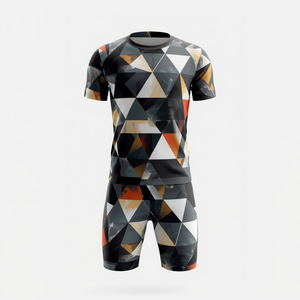Ensemble court d'été pour homme à sublimation géométrique à séchage rapide - Product Image 3
