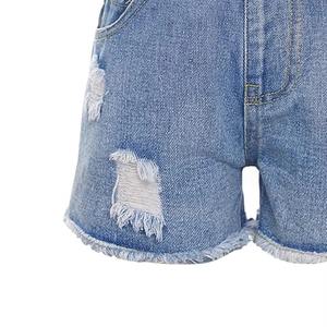 Shorts en jean taille haute pour femmes, tendance, décontractés, super déchirés, personnalisables, pour l'été - Product Image 4