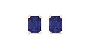 Pendientes de Oro Blanco Sólido de 14k y 18k con Zafiro Azul Natural en Forma de Baguette para Bodas y Fiestas, Joyería Fina, Regalo, Venta al Por Mayor - Product Image 5