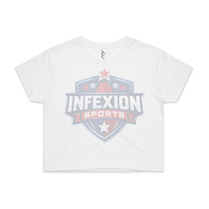 Camiseta Deportiva Corta para Mujer, Cuello Redondo, Manga Corta, Corte Holgado, Logotipo Estampado, Estilo Deportivo, Algodón Jersey, Color Blanco, Marca Infexion Sports - Product Image 2