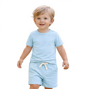 Ensemble haut et bas pour bébé garçon 100% coton, personnalisé, doux, respirant, respectueux de la peau, confortable, tenue quotidienne pour bébé - Product Image 1