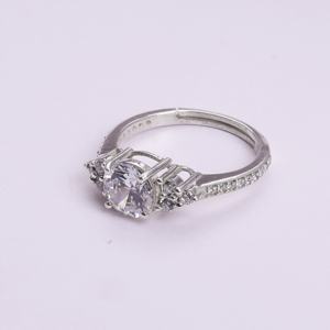 925 Sterling <b>Silver</b> <b>Solitaire</b> Cluster Adjustable <b>Ring</b> Women Handmade Wholesale Luxury Design Band Bridal Wedding Jewelry Gift - Product Image 4