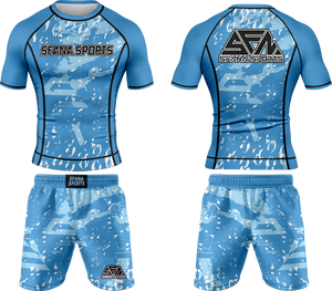 Ensemble d'entraînement MMA personnalisé pour hommes avec rashguard et short de sport pour les sports de grappling sans kimono - Product Image 4