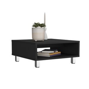 Mesa de centro alta negra de 10.6 pulgadas con 4 patas y 1 estante - Product Image 4