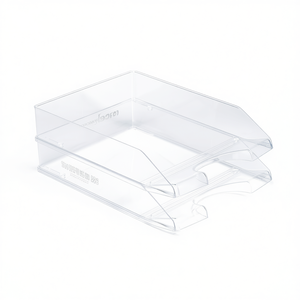 Vassoio Portaoggetti in Plastica Trasparente 203x133x68mm, Organizzatore da Scrivania a Singolo Livello, Design Minimalista - Product Image 2