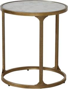 Table d'appoint en marbre blanc HammerCraft |   Table d'appoint en laiton antique de luxe pour salon et villa - Product Image 5