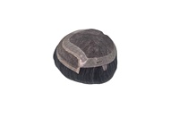 Perruque toupet pour homme en cheveux humains indiens Remy Taz Hair Bangladesh Deep Wave Single Weft 50% gris