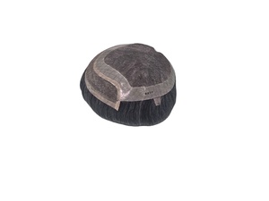 วิกผมผู้ชายแบบผูกเชือกด้านหน้า ทำจากผมแท้ชนิดอินเดียเรมี่ ยี่ห้อ Taz Hair จากบังกลาเทศ แบบลอนลึก  แบบเส้นเดียว  ผสมผมสีเทา 50% - Product Image 5