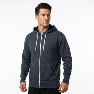 Sweat-shirt à capuche zippé pour homme avec logo personnalisé, en molleton de coton, avec poche kangourou, OEM/ODM, vente en gros, streetwear - Product Image 4
